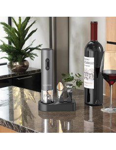 Juego de abridor de vino eléctrico 5 en 1 SANOVIO Gris Espacial 2