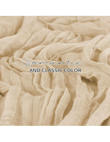 Caminos de Mesa de Tela de Queso YMHPRIDE Beige 12 Piezas 50x300cm