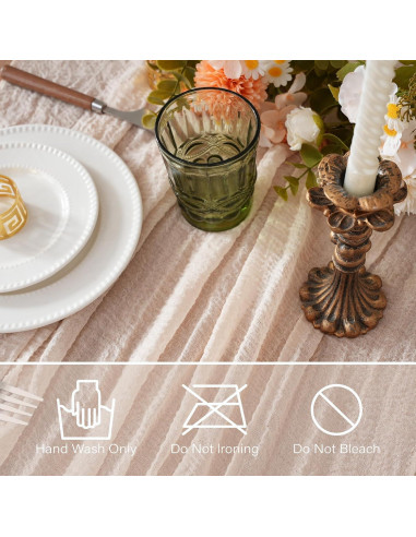 Cubre Mesa de Gasa RRBXIA Beige 10FT 2Pcs 120 Pulgadas