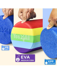 Rodillo de Espuma EVA Yes4All 45.72 cm Arcoíris Suave para Masaje 2