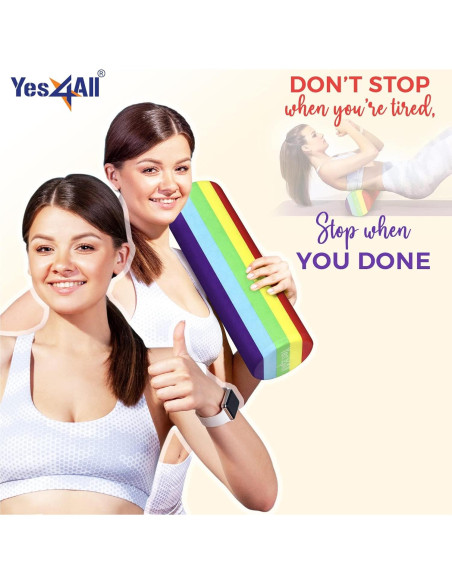 Rodillo de Espuma EVA Yes4All 45.72 cm Arcoíris Suave para Masaje