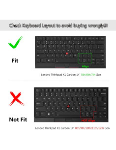 Cubierta de Teclado CASEDAO para Lenovo ThinkPad 14" Negro 2