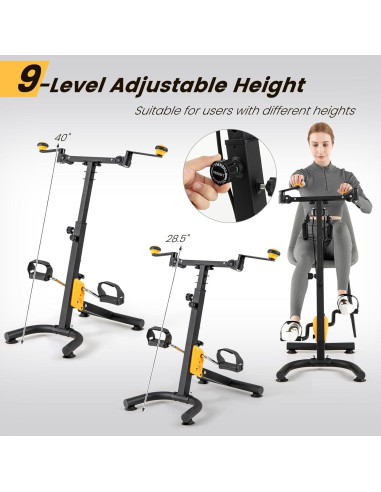 Ejercitador de Pedales Plegable Goplus para Ancianos 101.6 cm