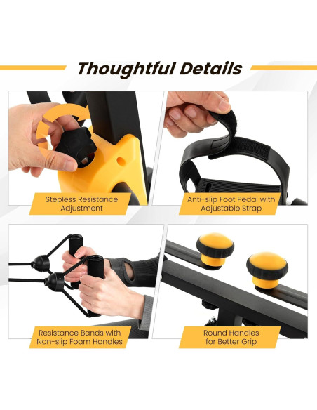 Ejercitador de Pedales Plegable Goplus para Ancianos 101.6 cm