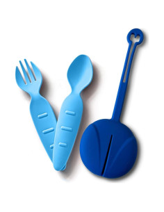 Juego de Utensilios para Niños Little Things - Sin BPA, Azul