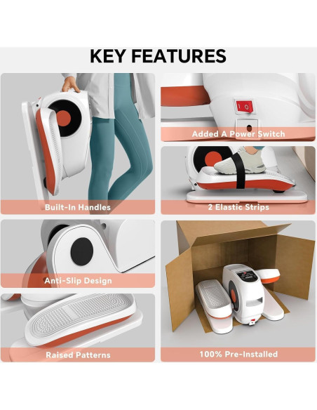 Máquina Elíptica Ajustable MAXPLUS FBM-ET806, 16 Niveles, Blanco