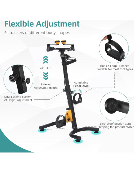 Bicicleta de Ejercicio MEETWARM Plegable para Ancianos 122kg