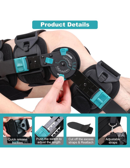 Férula de Rodilla ROM Mathgetin Ajustable para Rehabilitación