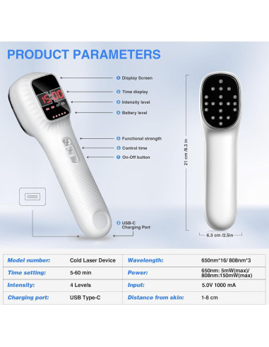 Dispositivo de Terapia de Luz Roja LuxReyan para Alivio del Dolor