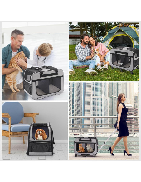 Transportín Doble Extra Grande HOVONO para Mascotas 18 Kg