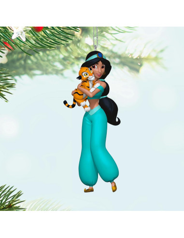 Adorno Navideño Hallmark 2024 Princesa Jasmine y Rajah