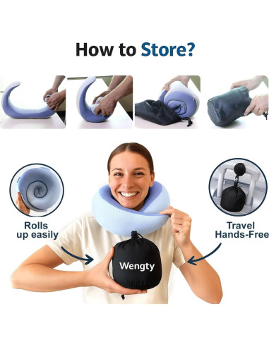 Almohada de Cuello de Viaje WENGTY Semiforma de Serpiente