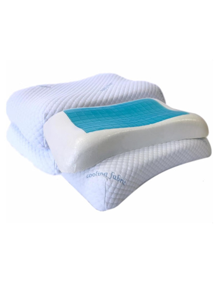 4 Almohadas Espuma de Memoria QQbed Gel Frío Tamaño Queen