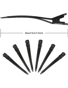 20 Clips de Pelo de Pico de Pato Negros BIYOUTE 8.9cm 2