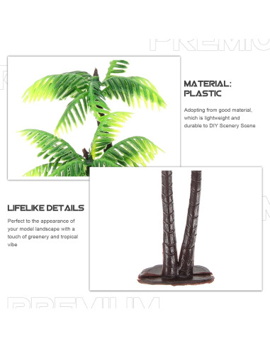 5 Mini Árboles de Palma Artificiales Abaodam 13CM Decoración