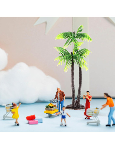 5 Mini Árboles de Palma Artificiales Abaodam 13CM Decoración