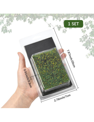Mini Césped Artificial SOFPLATE 20x7cm Verde Amarillo para Dioramas