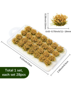 Mechones de Hierba Miniatura SOFPLATE 28Pcs Marrón para Diorama 2