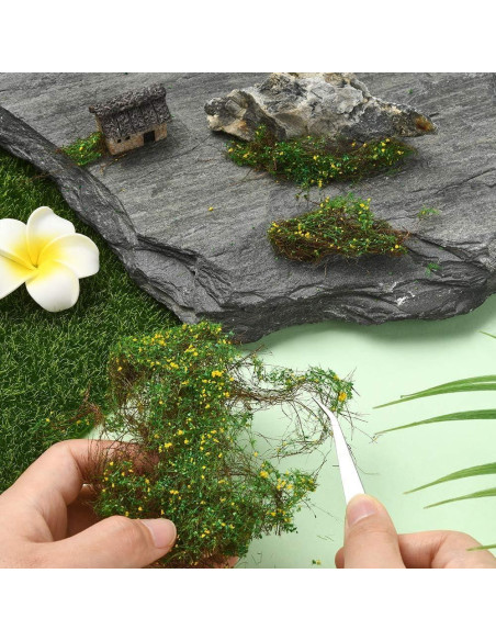 Mini Césped Artificial SOFPLATE 20x7cm Verde Amarillo para Dioramas