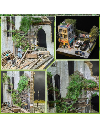 Mini Césped Artificial SOFPLATE 20x7cm Verde Amarillo para Dioramas