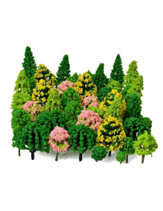 55 Piezas de Árboles Miniatura The Left Bridge para Dioramas