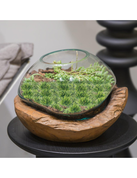 Grupo de Césped Artificial Vaguelly 50 Piezas Resina Verde