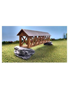 Kit Puente Cubierto Escala N Train Time Laser 13.97x3.18 cm