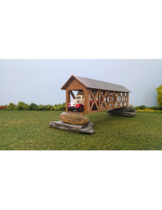 Kit Puente Cubierto Escala N Train Time Laser 13.97x3.18 cm 2