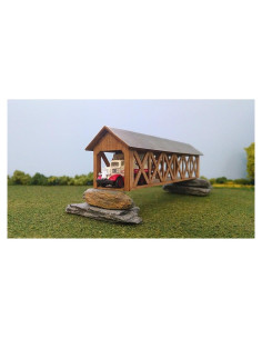 Kit de Puente Cubierto Feller Creek Escala HO 26.6x6.35x6.35 cm