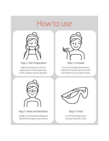 Gafas de terapia de luz roja LED Nutra Light, 4 modos, antiarrugas