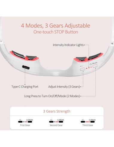 Gafas de terapia de luz roja LED Nutra Light, 4 modos, antiarrugas