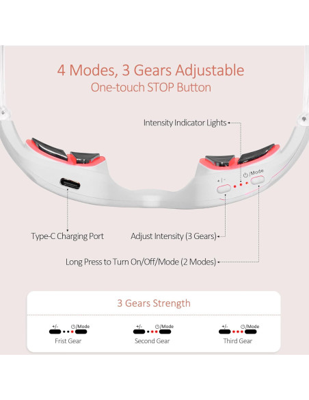 Gafas de terapia de luz roja LED Nutra Light, 4 modos, antiarrugas