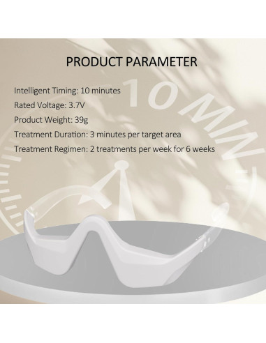 Gafas de terapia de luz roja LED Nutra Light, 4 modos, antiarrugas