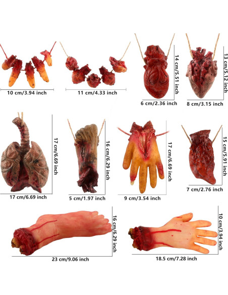 Paquete de 10 Partes del Cuerpo Falsas Halloween SGBETTER