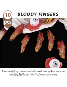 Dedos Falsos de Halloween NUOBESTY - 10 Piezas Realistas 2