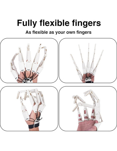 Dedo Articulado Halloween Moonoom - Guantes Flexibles Esqueléticos