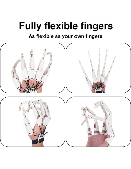 Dedo Articulado Halloween Moonoom - Guantes Flexibles Esqueléticos