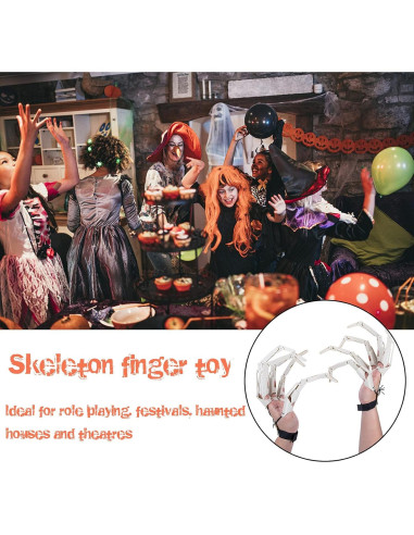 Dedo Articulado Halloween Moonoom - Guantes Flexibles Esqueléticos