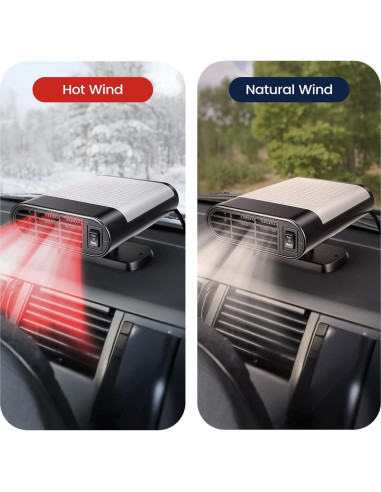Calefactor de Coche Hcalory 12V 150W 2 en 1 Calor y Frío