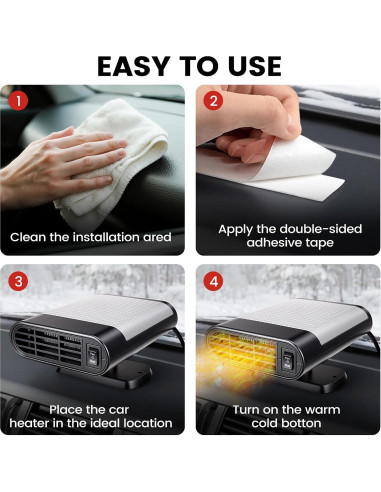 Calefactor de Coche Hcalory 12V 150W 2 en 1 Calor y Frío