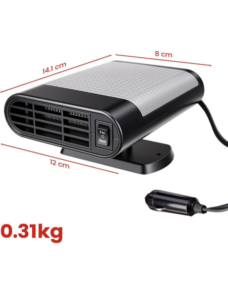 Calefactor de Coche Hcalory 12V 150W 2 en 1 Calor y Frío