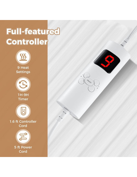Almohadilla Térmica Eléctrica Giantex Individual 193x99 cm