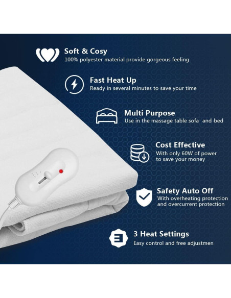 Calentador de Mesa de Masaje Giantex 180x76 cm 3 Niveles de Calor