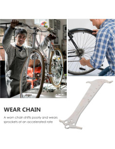 Medidor de Cadena de Bicicleta POPETPOP Acero Inoxidable 12cm 2