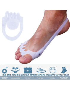 Separadores de Dedos de Gel Skeerthy, 8 Piezas Corrector Juanetes 2