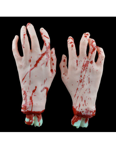 Props Halloween Manos y Pies Falsos Realistas Hosfairy