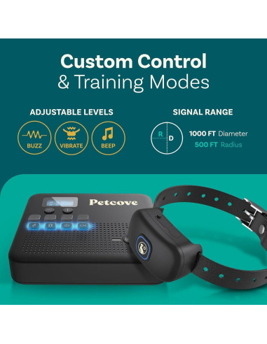 Sistema de Cerca Inalámbrica para Perros PetCove 2 Collares