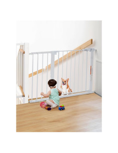 Puerta para Bebés Extra Ancha COMOMY 75-110 cm Blanca