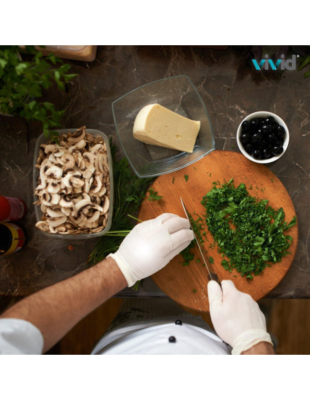 Guantes de Examen de Láttex VIVID NaturalTouch Sin Polvo 100 Unidades