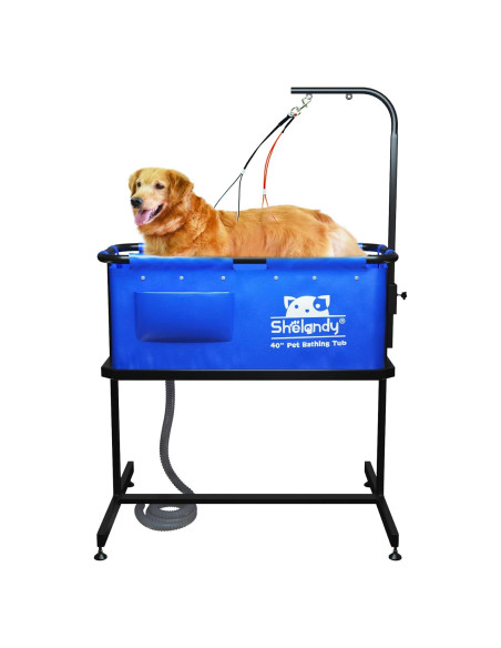 Bañera Portátil para Mascotas SHELANDY 102 cm Azul